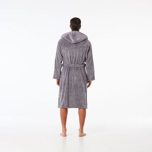 Nic Morris Men's Twist Yarn Hooded Gown Charcoal