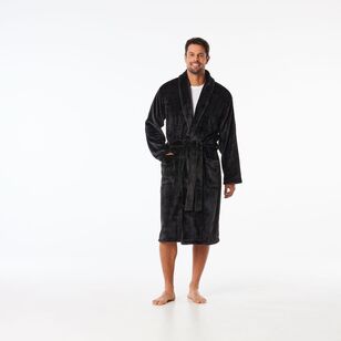 Nic Morris Men's Fleece Gown Black