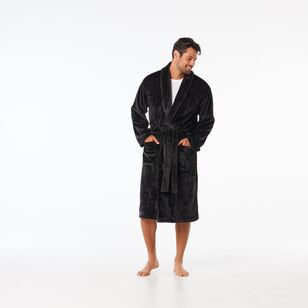 Nic Morris Men's Fleece Gown Black