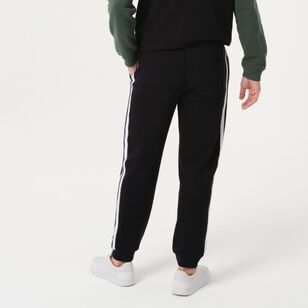 JC Lanyon Essentials Men's Dryden Trackpant with Stripe & Cuff Black