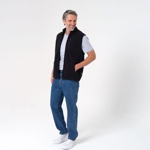 JC Lanyon Men's Macleod Polar Fleece Vest with Chest Zip Black