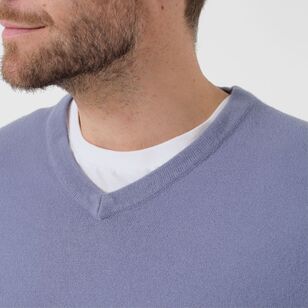 JC Lanyon Essentials Men's Mardon V Neck Soft Touch Knit Blue