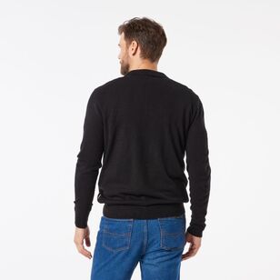 JC Lanyon Men's Hilcrest Soft Touch Long Sleeve Polo Knit Black