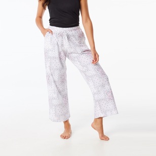 Sash & Rose Women's Cotton Interlock 3/4 Length Sleep Pant Print