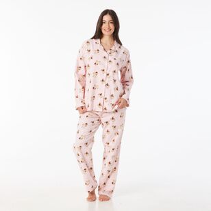 Sash & Rose Women's Flannelette PJ Set Pink