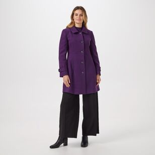 Leona Edmiston Ruby Women's Fit and Flare Coat Grape