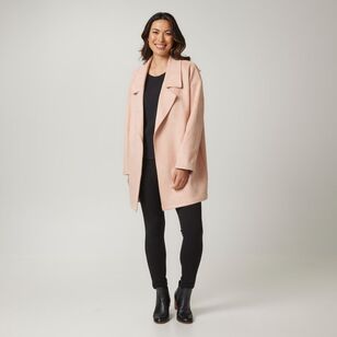 Khoko Smart Women's Faux Suede Loose Coat Dust Pink