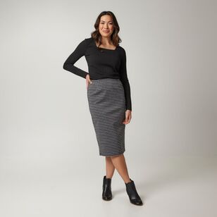 Khoko Smart Women's Check Pencil Skirt Check
