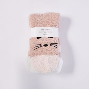 Sash & Rose Women's Fuzzy Sherpa Knitted Sock Animal