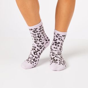 Sash & Rose Fluffy Lined Supersoft Sock 2 Pack Animal