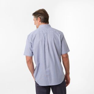 JC Lanyon Men's Gilston Easy Care Short Sleeve Shirt Blue & Multicoloured