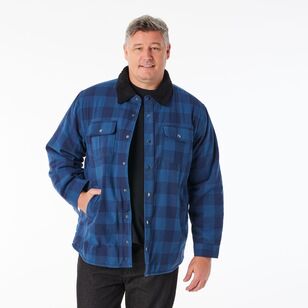 West Cape Classic Men's Whistler Flannel Quilted Jacket Navy