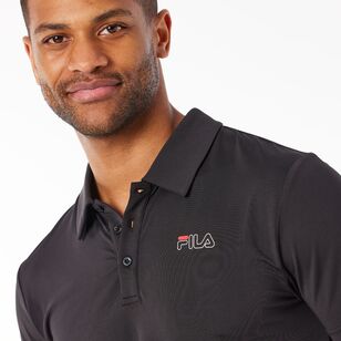FILA Men's Roger Short Sleeve Polo Shirt Black