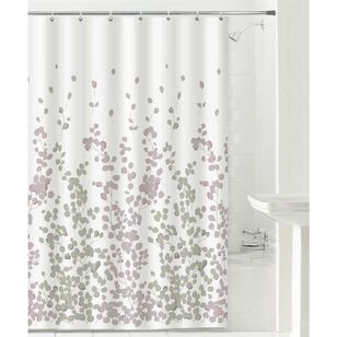Soren Foliage Shower Curtain Grey & Plum