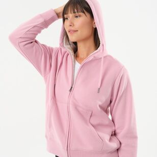 Khoko Collection Women's Sherpa Hoodie Jacket Pink