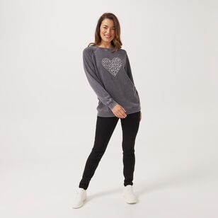 Khoko Collection Women's French Terry Sweater Hearts