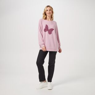 Khoko Collection Women's French Terry Sweat Butterfly