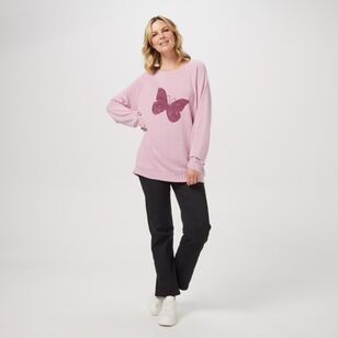 Khoko Collection Women's French Terry Sweat Butterfly
