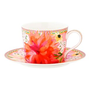 Maxwell & Williams Teas & C's Dahlia Daze 240 ml Cup & Saucer Set Pink