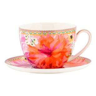 Maxwell & Williams Teas & C's Dahlia Daze 400 ml Breakfast Cup & Saucer Set Pink