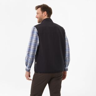 JC Lanyon Men's Fleece Lined Funnel Neck Vest Black & Charcoal