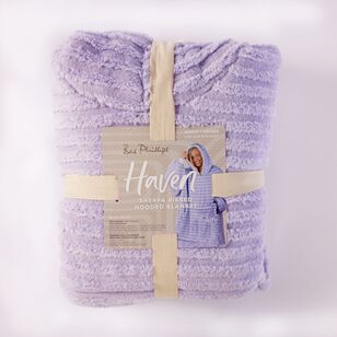 Bas Phillips Haven Ribbed Hooded Blanket Lavender