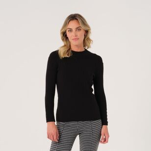 Khoko Smart Women's Mock Neck Sweater Black