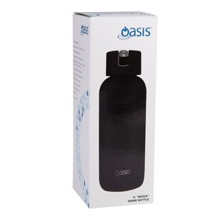 Oasis Moda Ceramic Lined Stainless Triple Wall Insulated 1 L Drink Bottle Black