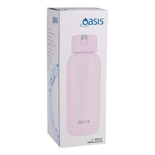 Oasis Moda Ceramic Lined Stainless Triple Wall Insulated 1 L Drink Bottle Pink Lemonade