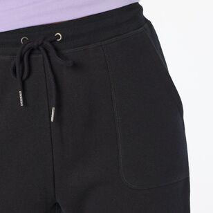 Khoko Collection Women's Brushed Fleece Jogger with Cuff Black