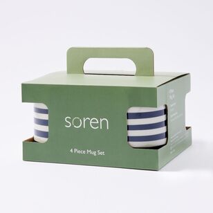 Soren Stripe Printed Mug 4 Pack