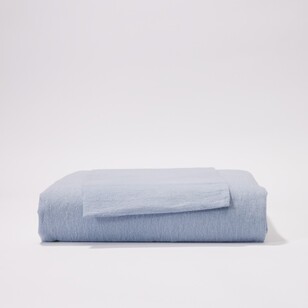 Soren Plain Dyed Flannelette Sheet Set Blue