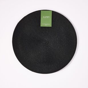 Soren 38 cm Round Woven Placemat 4 Pack Black