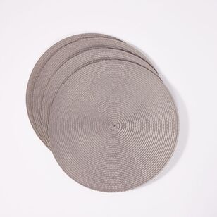 Soren 38 cm Round Woven Placemat 4 Pack Grey