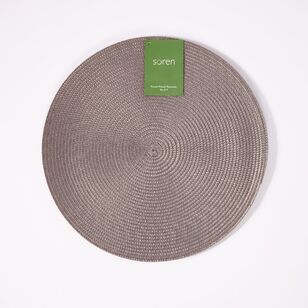 Soren 38 cm Round Woven Placemat 4 Pack Grey