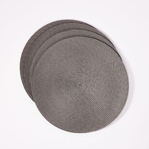 Soren 38 cm Round Woven Placemat 4 Pack Charcoal