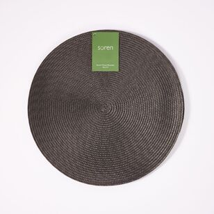 Soren 38 cm Round Woven Placemat 4 Pack Charcoal