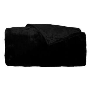 Soren Nevada Faux Fur Throw Black 130 x 170 cm
