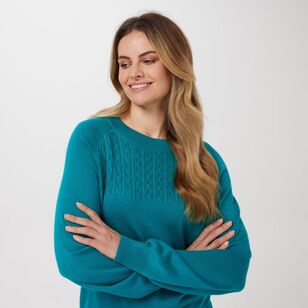 Leona Edmiston Ruby Women's Raglan Sleeve Knit Peacock