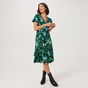Jane Lamerton Women's Jersey Ruffle Midi Dress Botanic