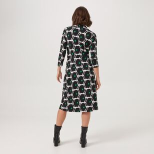 Jane Lamerton Women's Mock Wrap Jersey Dress Green