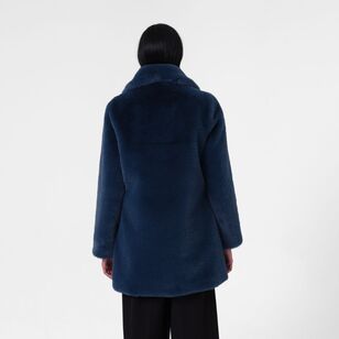 Leona Edmiston Ruby Women's Mid Length Fur Coat Petrol