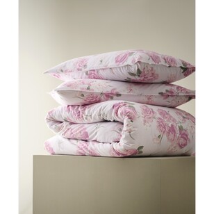 Laura Ashley Garden Rose Flannelette Quilt Cover Set Pink