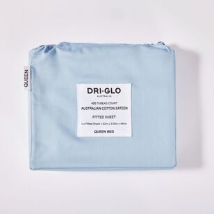 Dri Glo 400 Thread Count Australian Cotton Fitted Sheet Blue