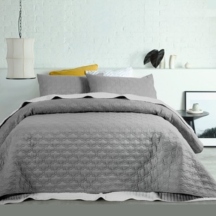 Accessorize Opaco Quilted Coverlet Set Charcoal Queen / King