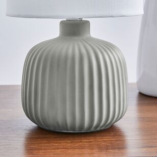 Cooper & Co Ava Ceramic Ribbed Bedside Table Lamp 2 Pack Grey