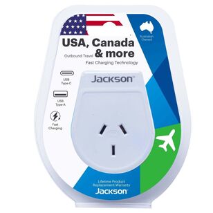 Jackson Outbound Slim USB-A/C Travel Adaptor USA-CANADA