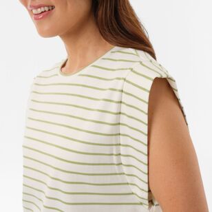 LMA Active Women's Extended Sleeve Tee Multicoloured Stripe