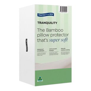 Protect-A-Bed Tranquility Bamboo Jersey Waterproof Pillow Protector White Standard