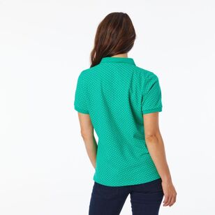 Khoko Collection Women's Spot Pique Polo Shirt Spot Spearmint